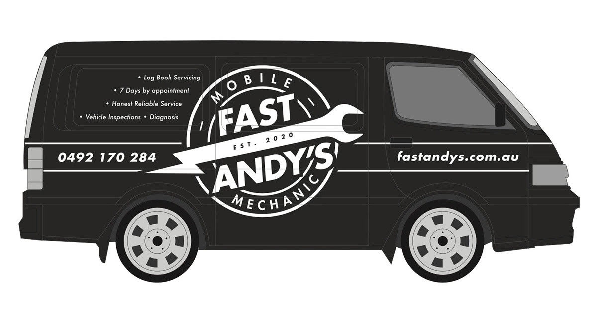 Mobile Mechanic Newcastle, Maitland, Hunter. The Fast Andy's Van - Drawing